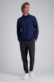 French Terry Polo Shirt, Navy view# 3