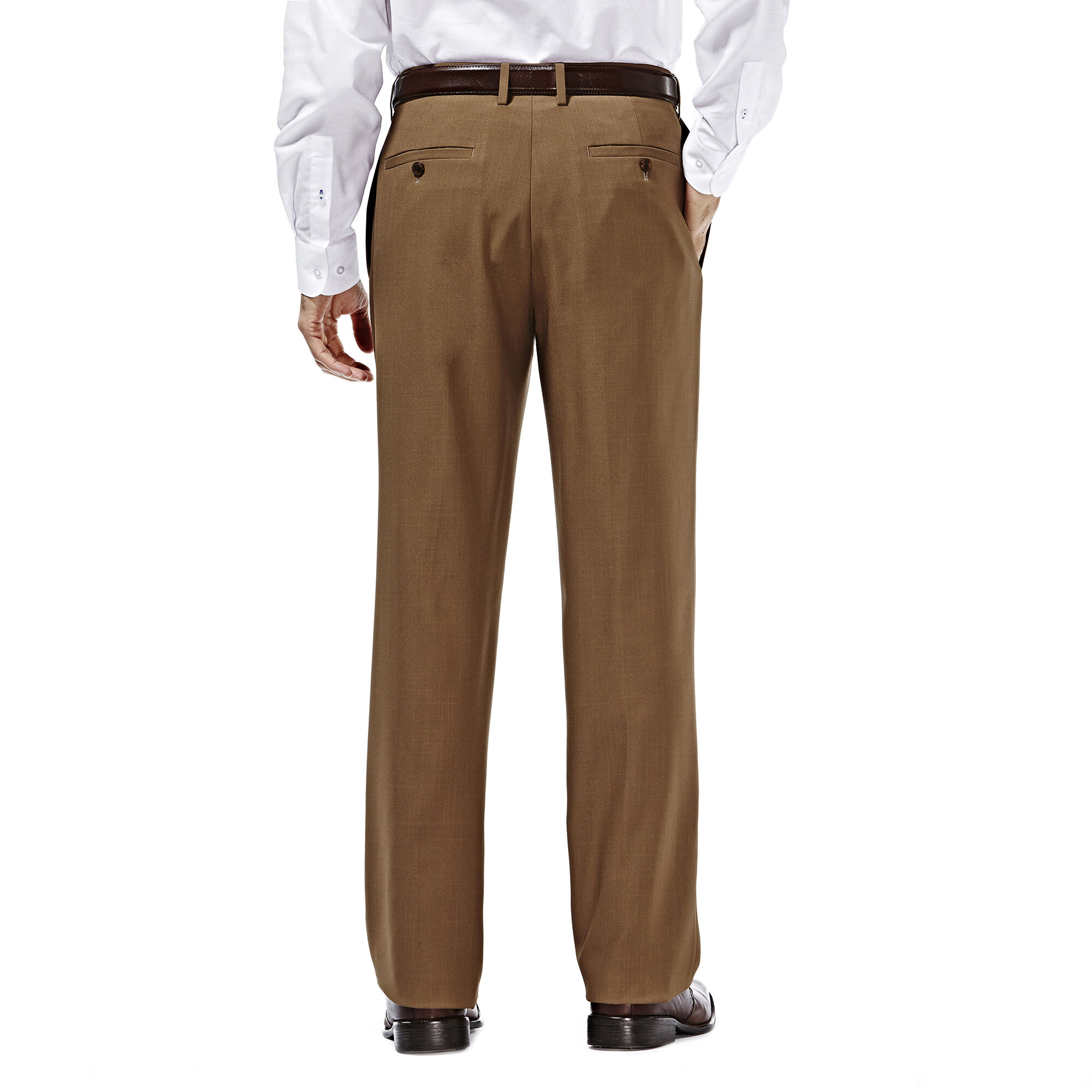 eCLo Stria Dress Pant Classic Fit Flat Front No Iron Haggar