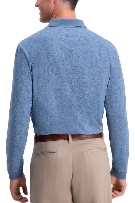 Heather Solid Knit Polo, Copen Blue view# 2