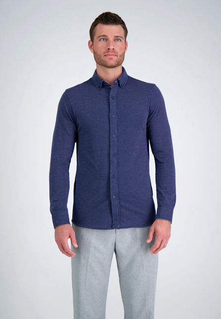 Long Sleeve Birdseye Shirt, Navy