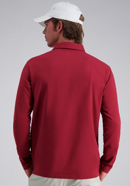 French Terry Polo Shirt, Red