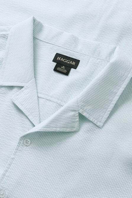 Short Sleeve Seersucker Camp Shirt, SEAFOAM view# 4