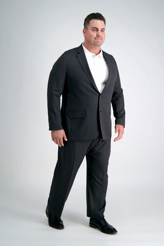 Big &amp; Tall Active Series&trade; Herringbone Suit Jacket, Black / Charcoal