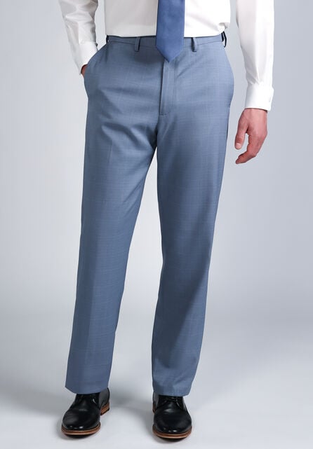 Premium Comfort Tonal Plaid Dress Pant, Chambray