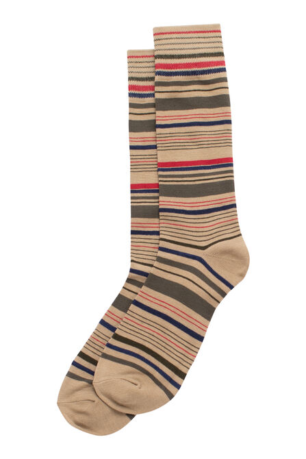 Multi Stripe Socks, Beige view# 1