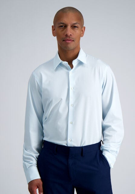 Smart Wash&reg; Dress Shirt - Blue Graph Check, Sky