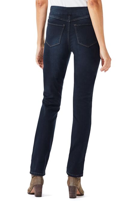 Pull On Straight Denim Pant, Navy Blue view# 3