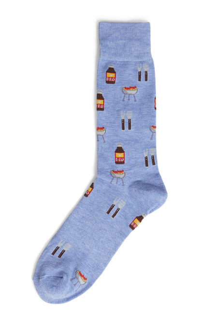 BBQ Sky Socks, Light Blue view# 1