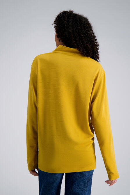 Pro Football Hall of Fame X Haggar &ndash; Long Sleeve Ribbed Quarter Zip, Golden Yellow view# 4