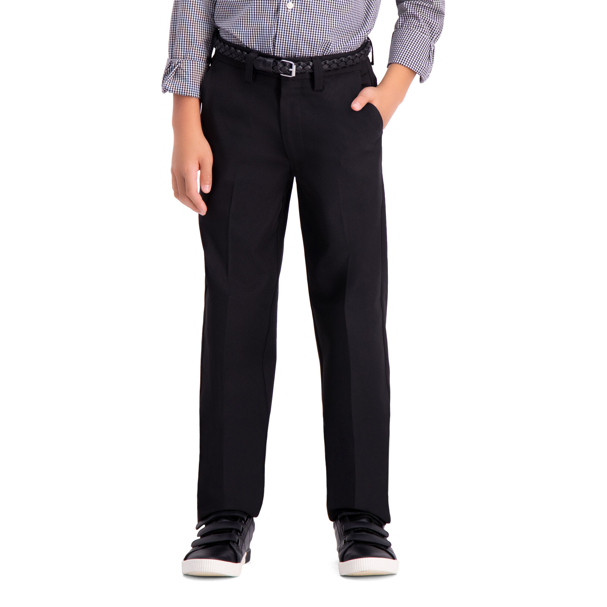 Haggar Boys Cool 18 Pro Pant (8-20) Black (BCY8004 Clothing Pants) photo