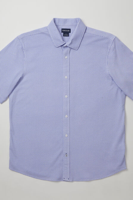 Diamond Pique Button Down Shirt, BLUE view# 5