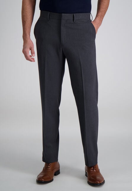 J.M. Haggar 4-Way Stretch Dress Pant - Check Glen Plaid, Dark Grey