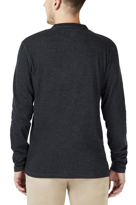 Marl Knit Henley, Navy view# 2