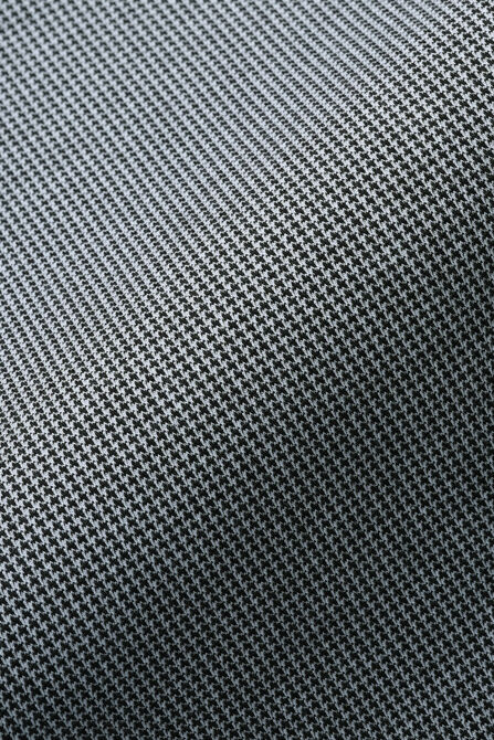 Big &amp; Tall Premium Comfort Quarter Zip Houndstooth Polo, Black view# 5