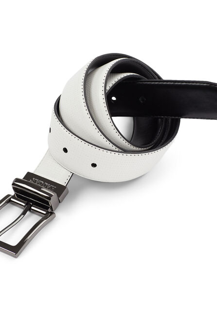 Men's Nike Black & White Stitched Reversible Leather Belt