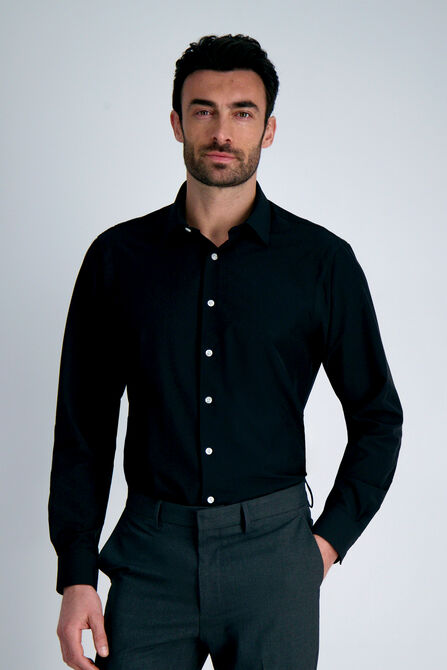 Smart Wash&reg; Dress Shirt - Black, Black view# 1