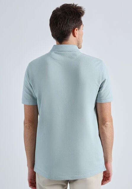 Premium Comfort Quarter Zip Jacquard Polo, SEAFOAM