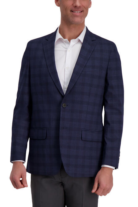 J.M. Haggar Heather Glen Plaid Sport Coat, Heather Navy view# 1