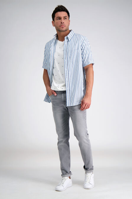 Stripe Button Down Shirt, White view# 3