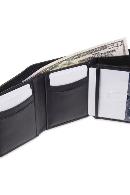 RFID Extra Capacity Trifold Wallet - Best Dad Ever Emboss, Black view# 4