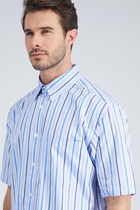 Stripe Button Down Shirt, BLUE view# 4