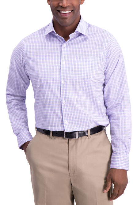 Plaid Premium Comfort  Dress Shirt, Light Purple view# 1