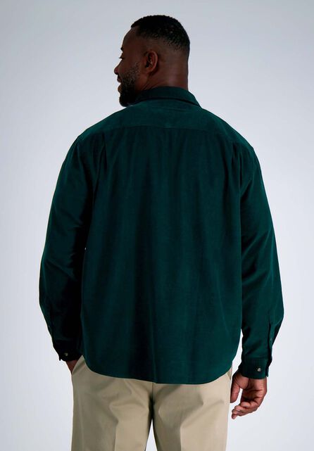 Big &amp; Tall Long Sleeve Corduroy Shirt, Medium Green