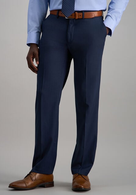 Premium Comfort Dress Pant - Tonal Windowpane, BLUE