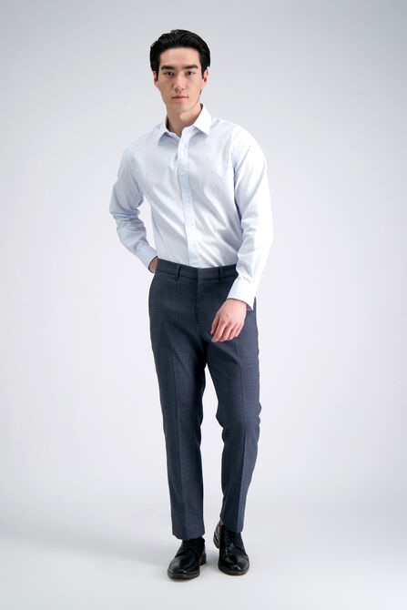 Premium Comfort Dress Shirt -  White &amp; Blue Stripe,  White view# 3