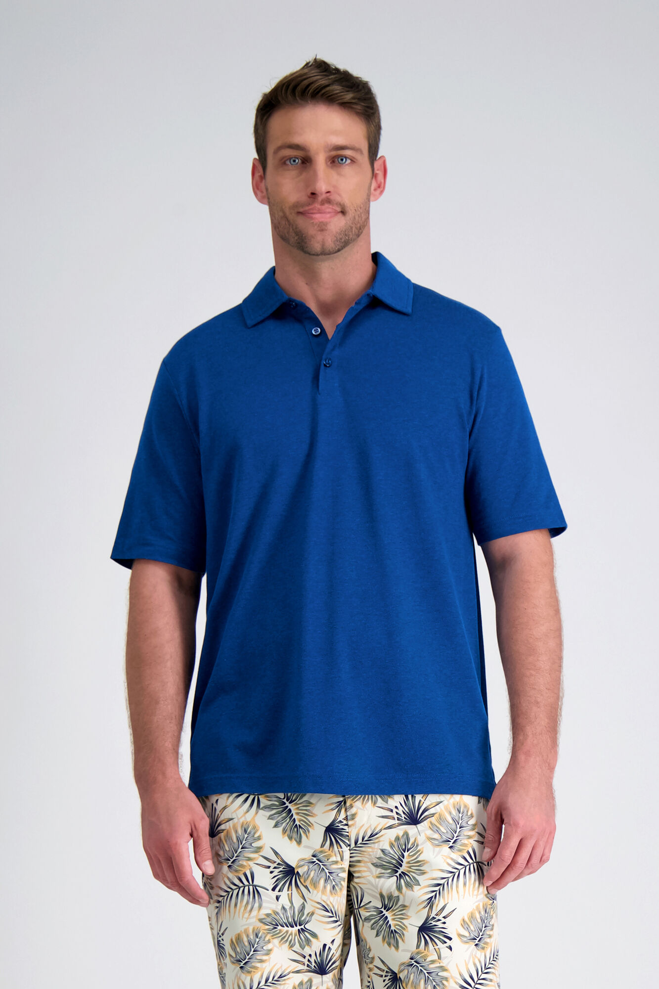 Haggar Short Sleeve Pique Polo Blue (HK10093 Clothing Shirts & Tops) photo