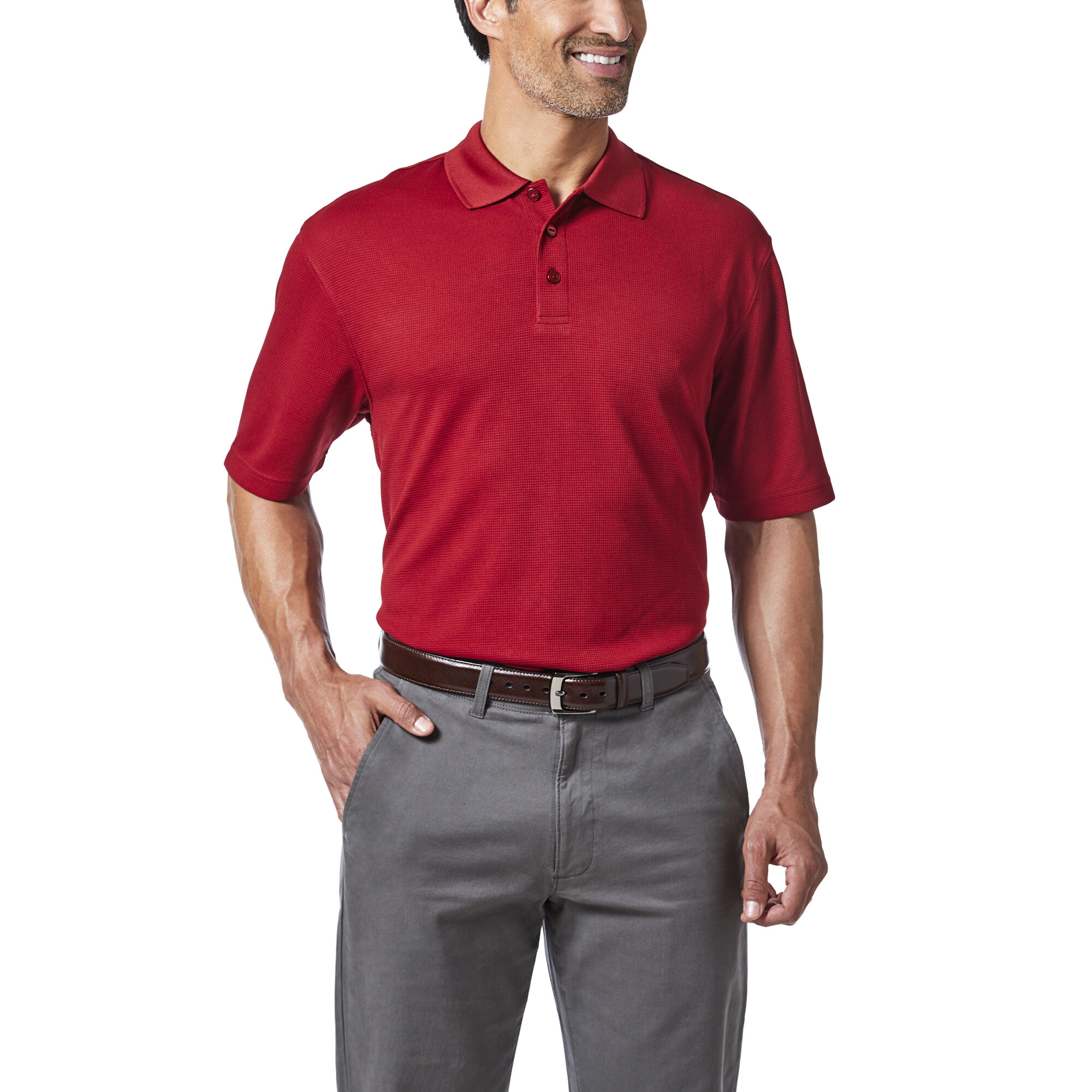 Haggar Cool 18 Golf Polo Rio Red (027197 Clothing Shirts & Tops) photo