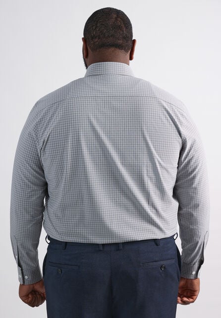 Big Smart Wash&reg; Dress Shirt - Medium Grey Grid, Medium Grey