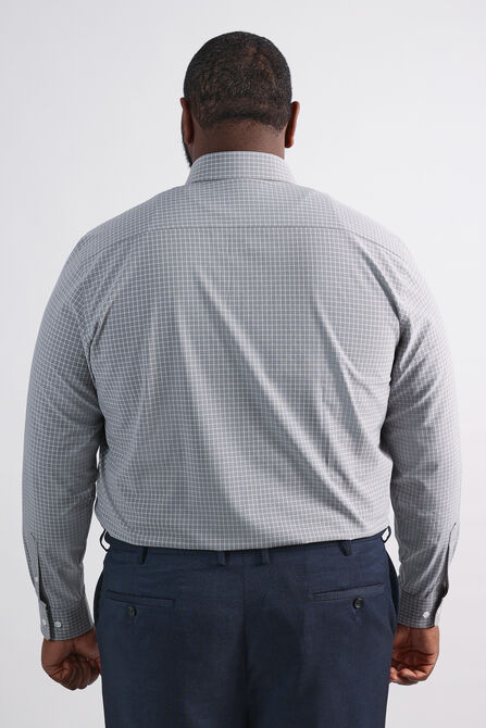 Big Smart Wash&reg; Dress Shirt - Medium Grey Grid, Medium Grey view# 2