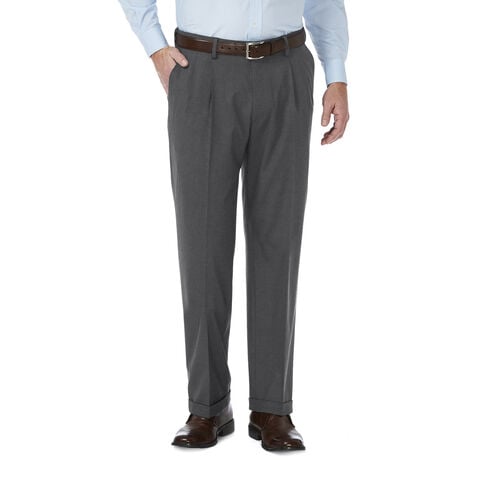 J.M. Haggar Premium Stretch Suit Pant - Pleated Front, Medium Grey