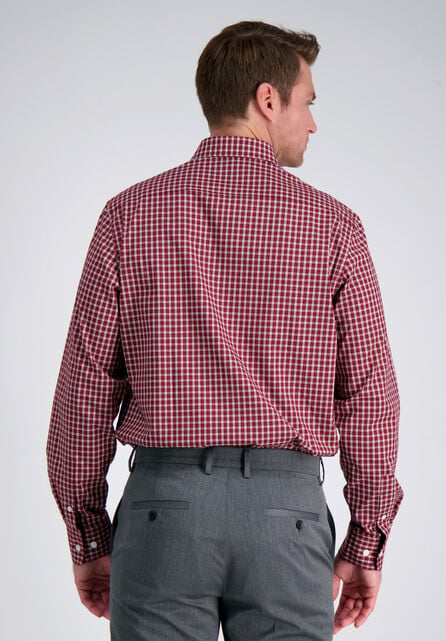 Premium Comfort Dress Shirt -  Dark Red Check, Red