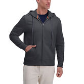 Full Zip Solid Fleece Hoodie Sweatshirt, Charcoal Heather view# 1