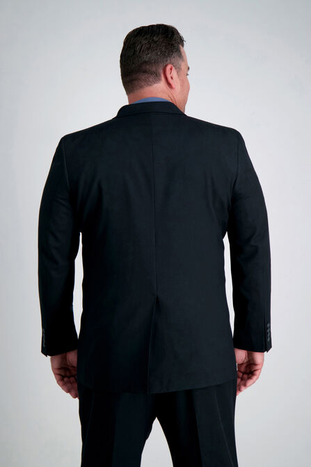 Big &amp; Tall Travel Performance Heather Twill Suit Jacket, Black view# 3