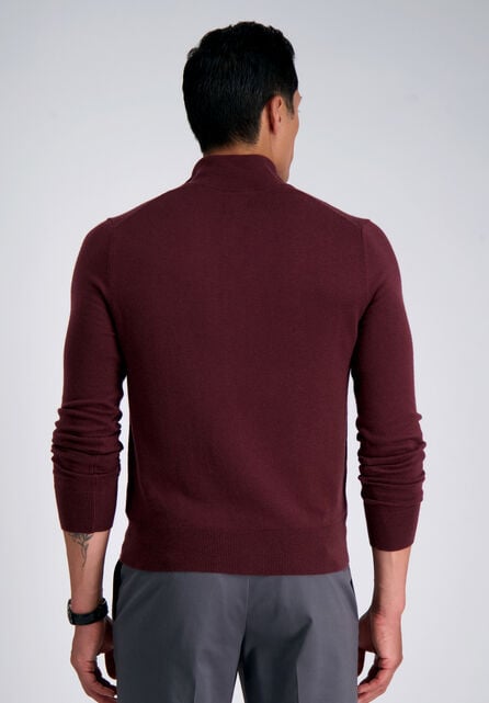 Long Sleeve Zip Sweater, Sangria