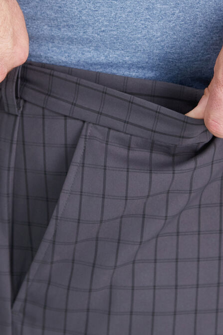 Big &amp; Tall Cool 18&reg; Pro Graphic Windowpane Short , Graphite view# 2