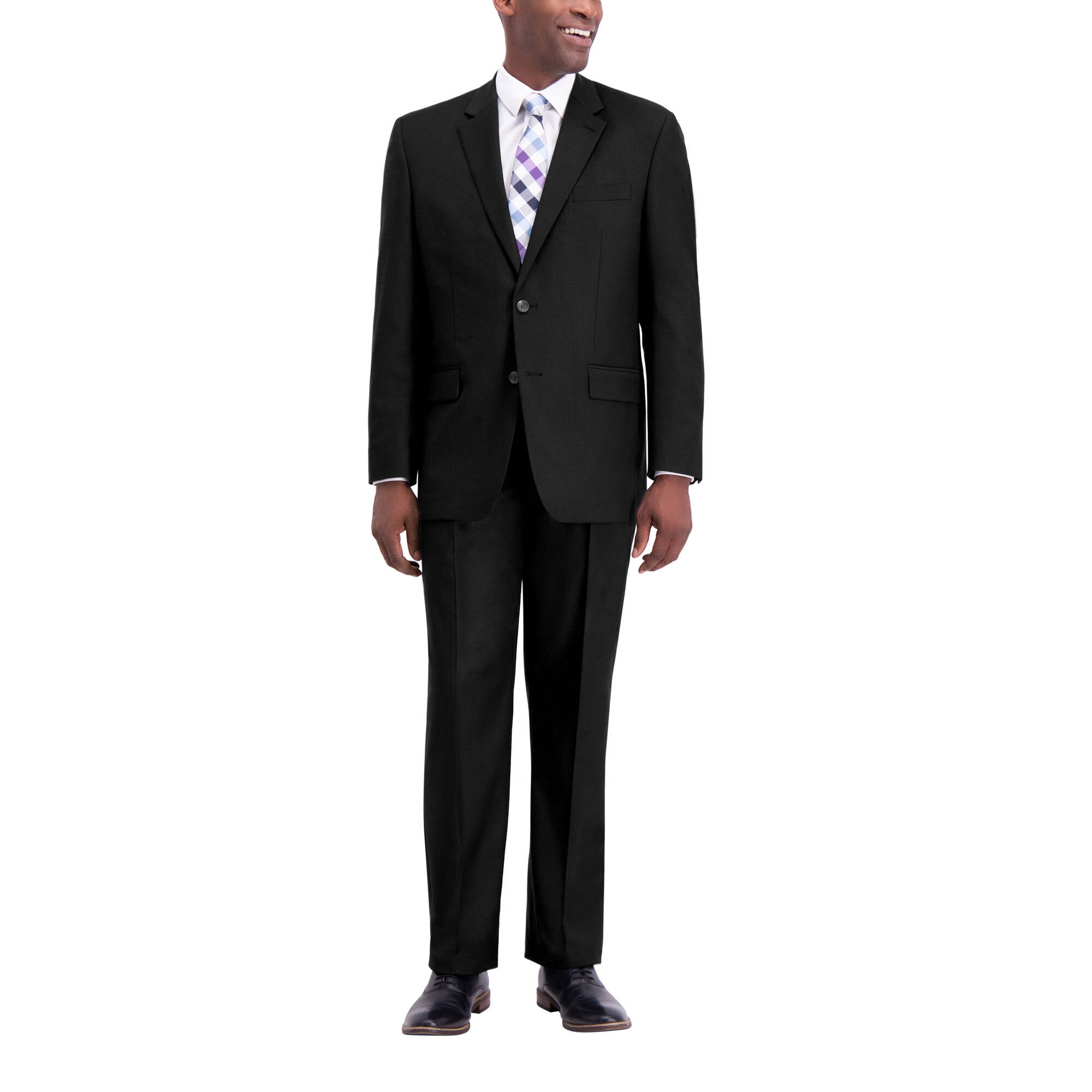 J.M. Haggar Texture Weave Suit Jacket Black (HZ00314 Clothing Suits) photo