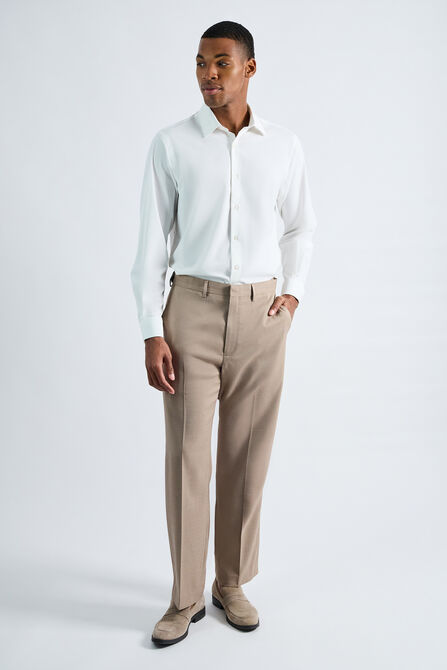 Premium Comfort Tonal Plaid Dress Pant, Taupe view# 1