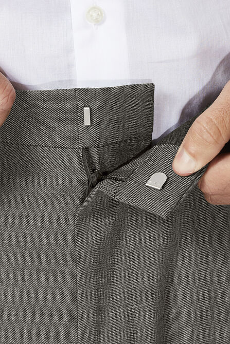 J.M. Haggar Dress Pant - Sharkskin, Med Grey view# 5