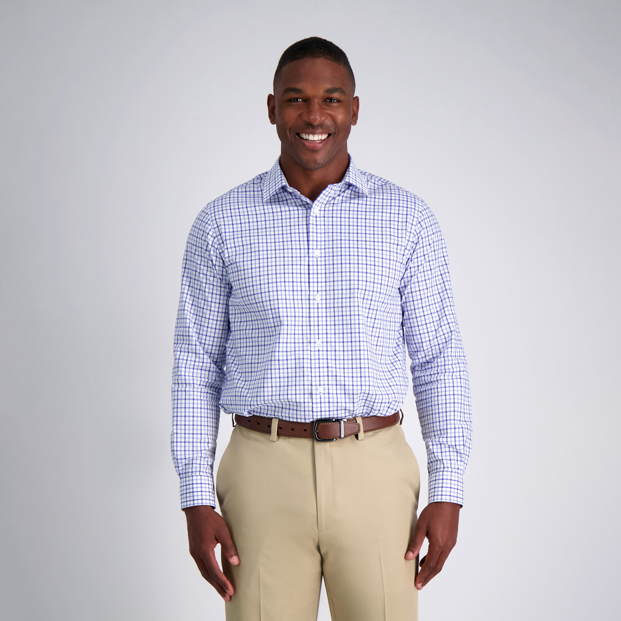 Light blue checkered dress shirt sale