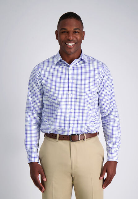 Premium Comfort Dress Shirt - Blue Check, Medium Blue