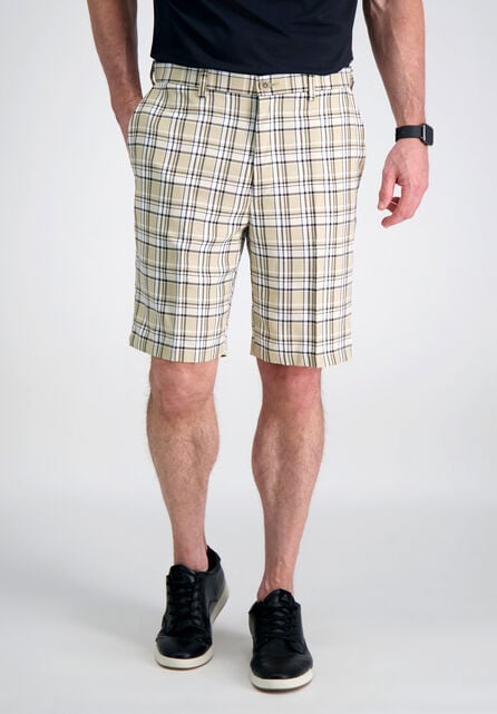 Cool 18&reg; Pro Simple Plaid Short, Stone