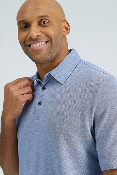 2-Color Pique Polo, BLUE view# 3