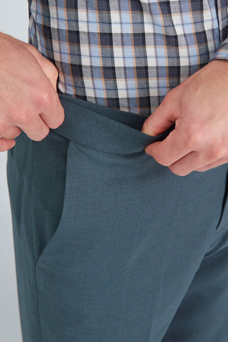 Premium Comfort Dress Pant - Subtle Plaid, Medium Grey view# 5