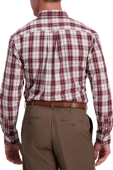 Windowpane Plaid Shirt, Deep Wine view# 2