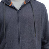 Full Zip Textured Fleece Hoodie Sweatshirt, Indigo view# 3