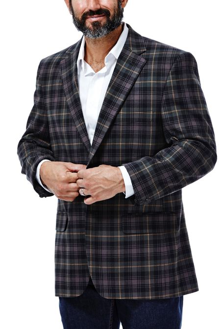 Tartan Plaid Sport Coat, Chocolate view# 2